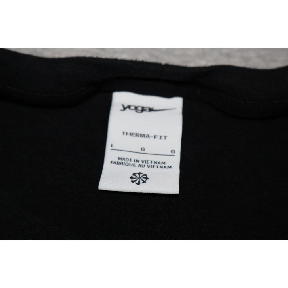 Nike YOGA Crewneck Sweatshirt Mens Large Black Long Sleeve Pullover Swoosh